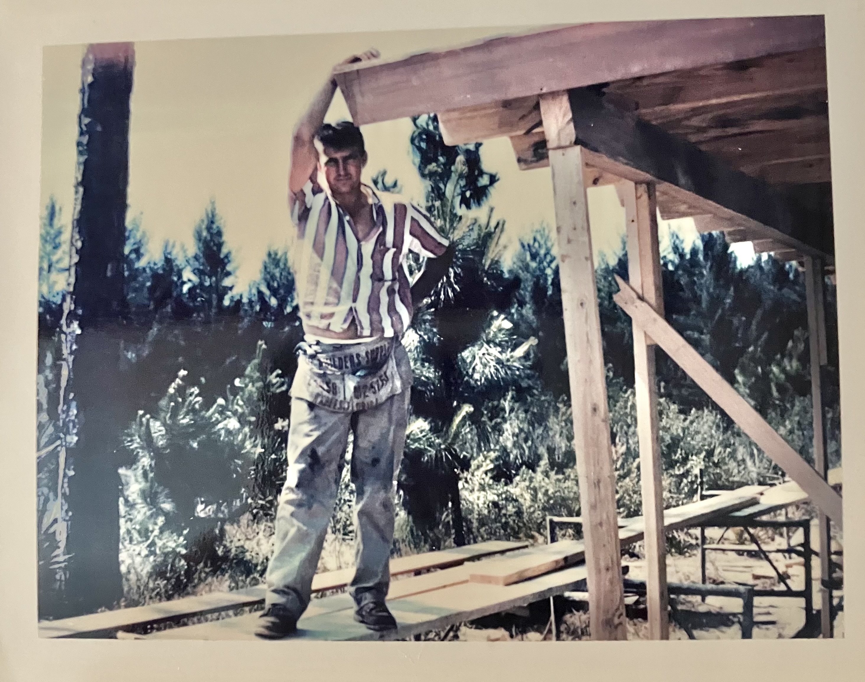 Vintage photo of Naples home construction in 1957, part of family renovation history